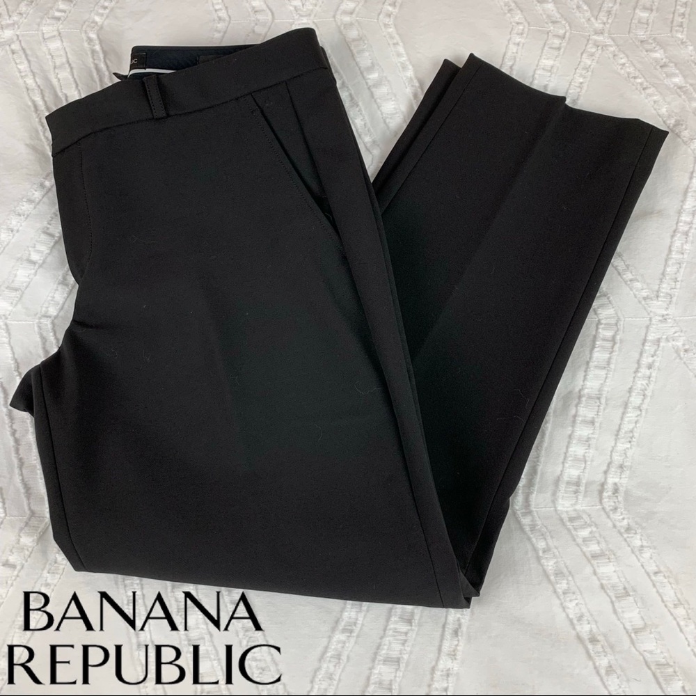 Banana Republic Ryan Solid Black Straight Leg Dress Pants Mens 10S 175335-01